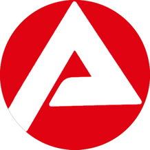 Logo der Bundesagentur für Arbeit, weißes Dreieck auf rotem Hintergrund