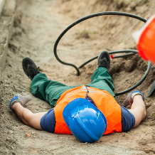 Arbeitsunfall auf Baustelle, Arbeitsschutz