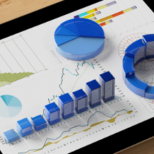 Diagramme auf Tablet, Statistiken, Studien