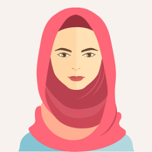 muslimische Frau mit Kopftuch