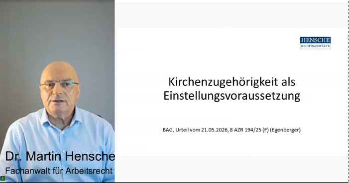 Vorschaubild Kirchenzugehörigkeit als Einstellungsvoraussetzung
